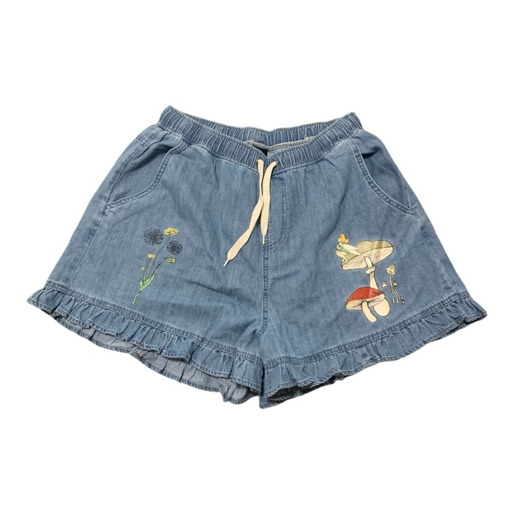 Disney Hot Topic Denim Women's Shorts with Floral Embroidery